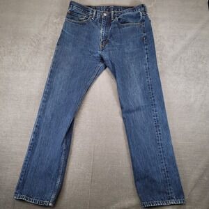 Levis 505 Y2K Regular Fit Straight Leg Jeans Mens Actual Sz 34x31 Dark Wash Blue